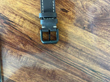 Top Gun Chronograph Watch - Black Case -  Brown Leather Strap
