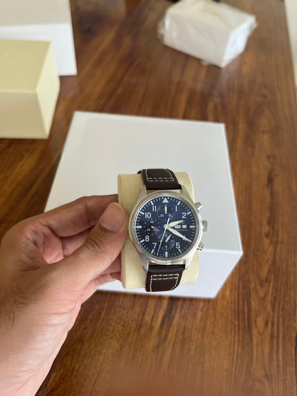Pilot's Chronograph Watch - Blue Dial - Silver case - Le Petit Prince Edition
