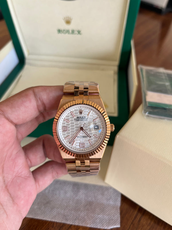 Land Dweller - White Dial - Gold Bracelet