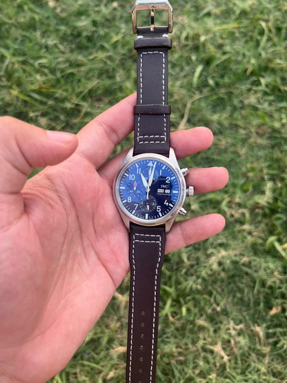 Pilot's Chronograph Watch - Blue Dial - Silver case - Le Petit Prince Edition
