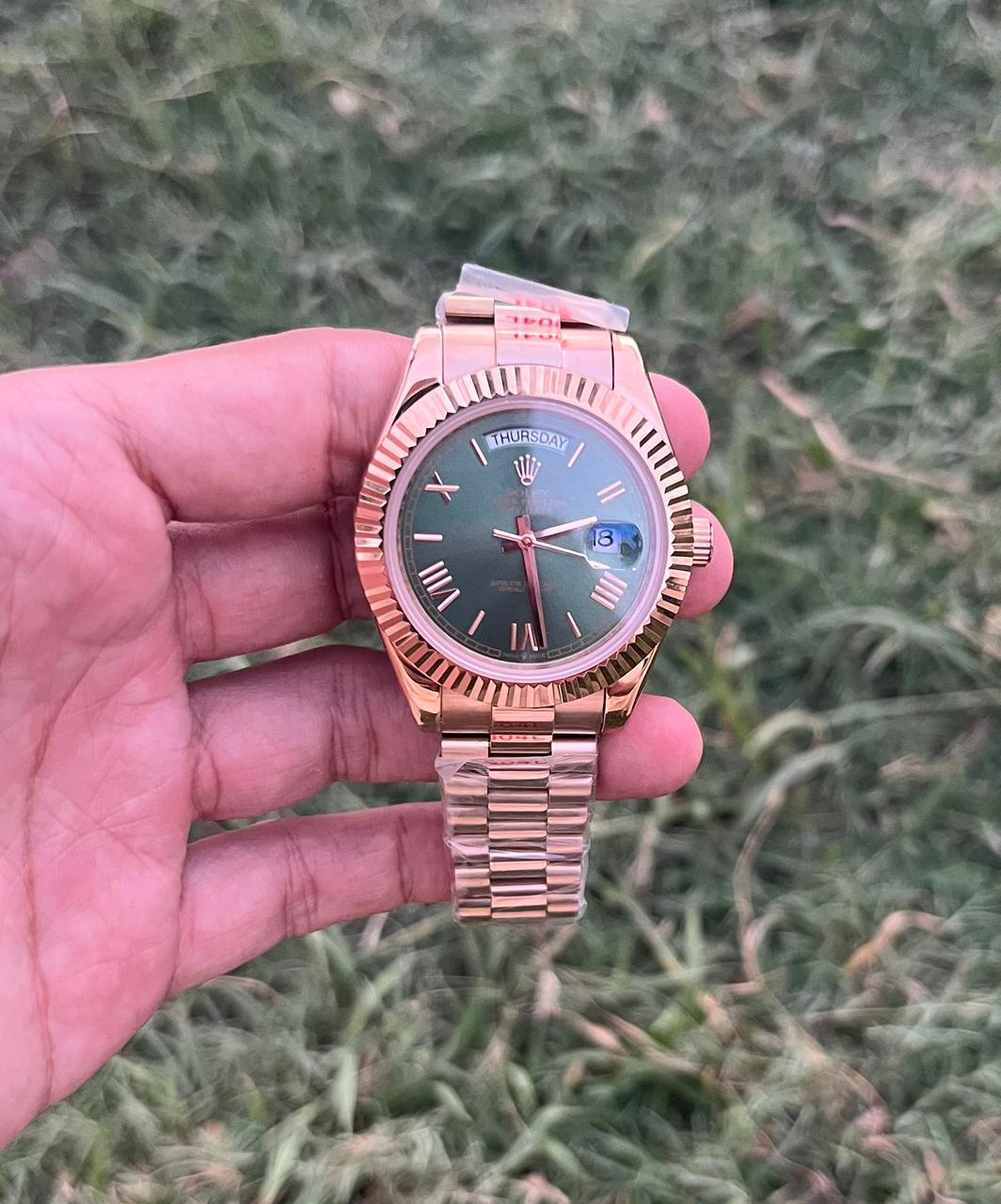 Day-Date - Olive Dial - Rose Gold Case and Bracelet