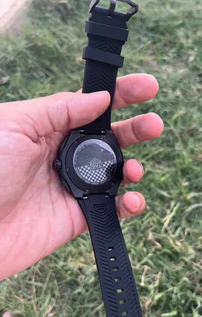 Formula 1 Chronograph Watch - Matt Black Dial - Black Silicone Strap