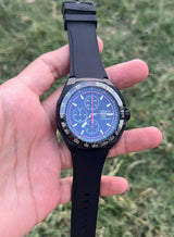 Formula 1 Chronograph Watch - Matt Black Dial - Black Silicone Strap