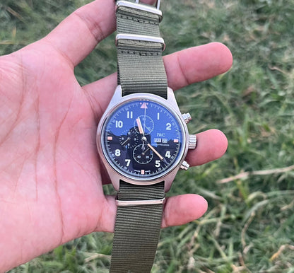 Pilot's Chronograph Watch - Black Dial - Nato Strap